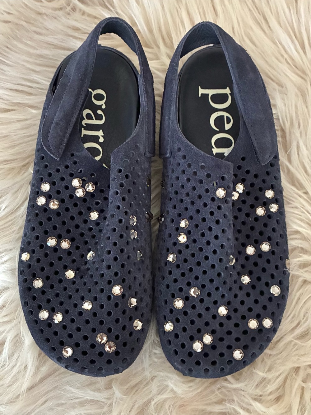 Pedro Garcia NWOT Bely Embellished Navy Slingbacks Sz 36.5, 6.5 US - Picture 4 of 9